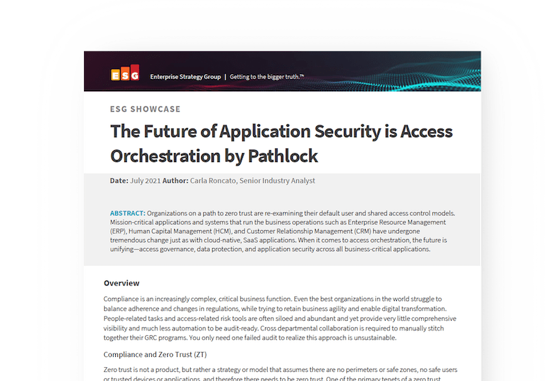 ESG Analyst Report: The Future of Application Security is Access Orchestration by Pathlock