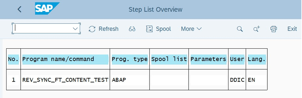 SAP Step List overview
